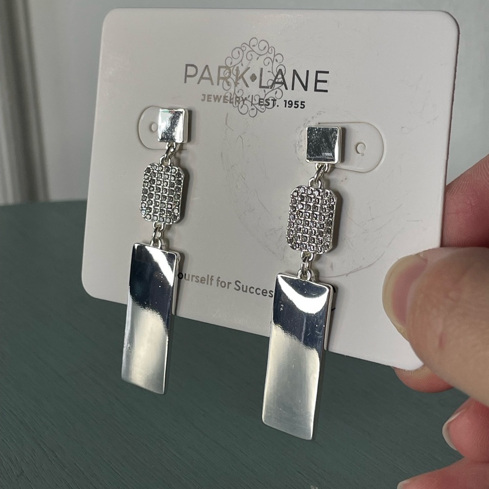 Park Lane Shimmering Silver Drop Earrings - Picture 3 of 5